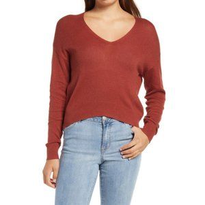 BP Auburn Lightweight V-Neck Dolman Sleeve Crop Pullover Plus Size 1X